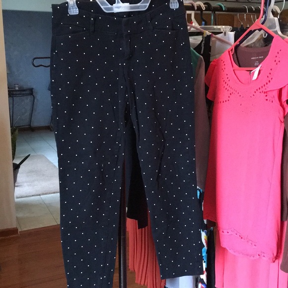 Black Polka Dot Capri/Pixie Pants - Picture 1 of 5